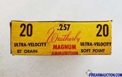 Vintage Weatherby 257 Weatherby Magnum - Soft Point :  87 Gr (1 X 20) + 100 Gr (1 X 20 + 16  & 2 Brass)