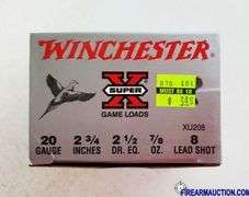 Winchester Super-X Game Load - 20 GA, 2-3/4", 8 Shot (5 X 25)