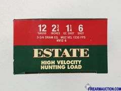 Estate High Velocity Hunting Load - 12 GA, 2-3/4", 6 Shot (10 X 25 = Case Of 250 Shells)