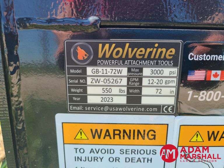 Unused Wolverine 72" Grapple Bucket for Skid Steer