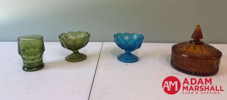 Candy Dish & Other Colored Glass