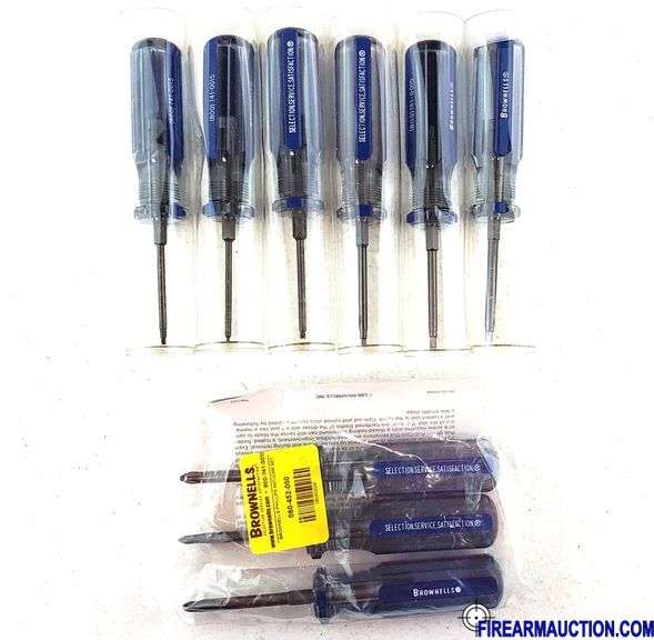 Brownells  - 6 Pc Allen Head Fixed Blade Screwdriver Set & 3 Pc Phillips Anti-Cam Set - Assorted Sizes