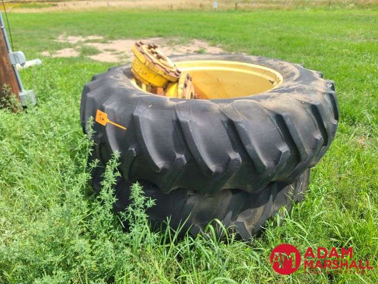 (2) Tractor Tires w/ Hubs - 18.4-38