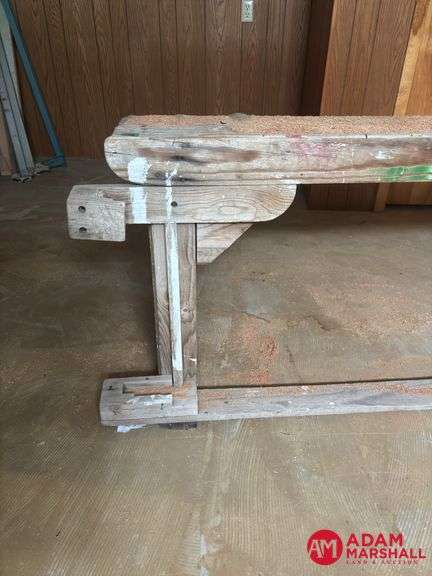 Vintage Wood Bench Measures 66 by 16 by 26