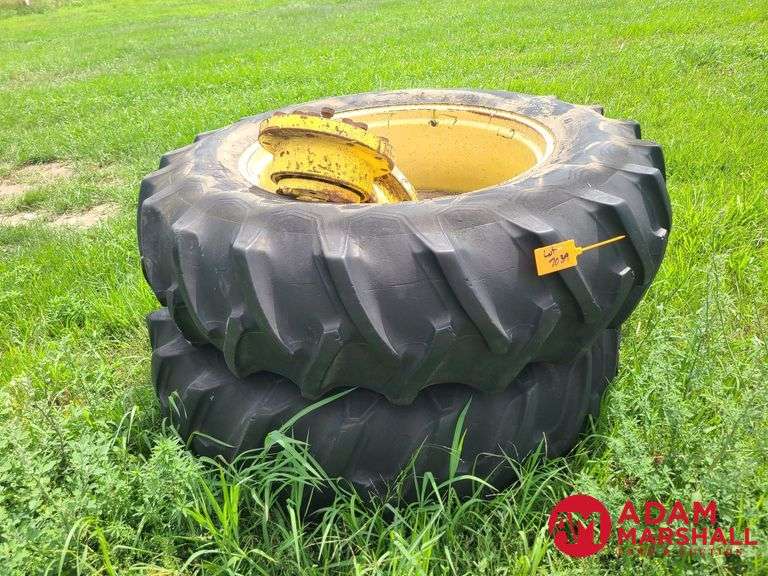 (2) Tractor Tires w/ Hubs - 18.4-38