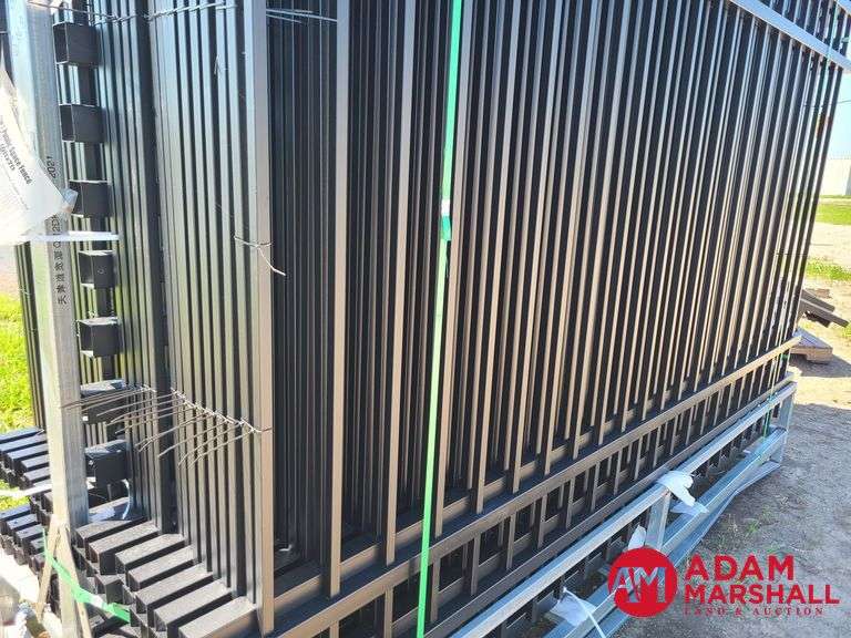 Wrought Iron Site Fence (30) Pieces w/ (31) Fence Posts, 7FTx10FT Long