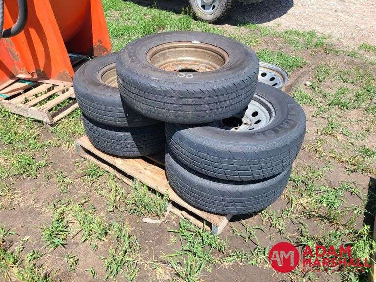 (5) 15 IN 6-Hole Trailer Wheels & Tires
