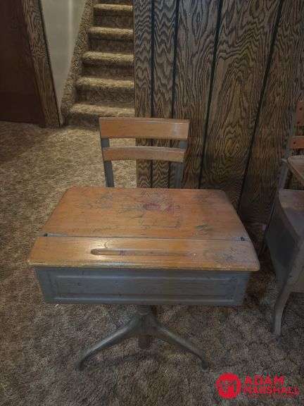 (2) Vintage School Desks