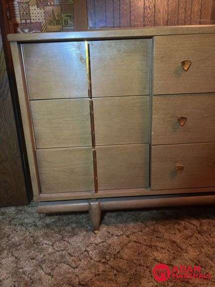 Wooden Dresser With Attached Mirror 64 by 20