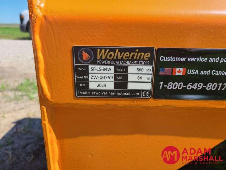 Unused 2024 Wolverine SP-15-84W Snow Pusher for Skid Steer
