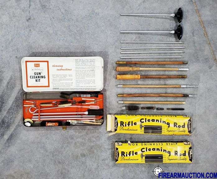 (3) Vintage Gun Cleaning Kits - (1) Sears Ted Williams & (2) Outers Rifle Cleaning Rod Kits