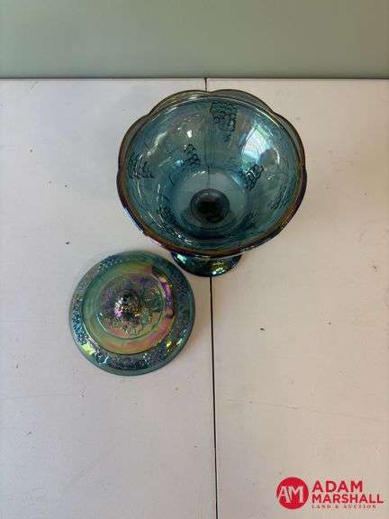 Lidded Carnival Glass Dish