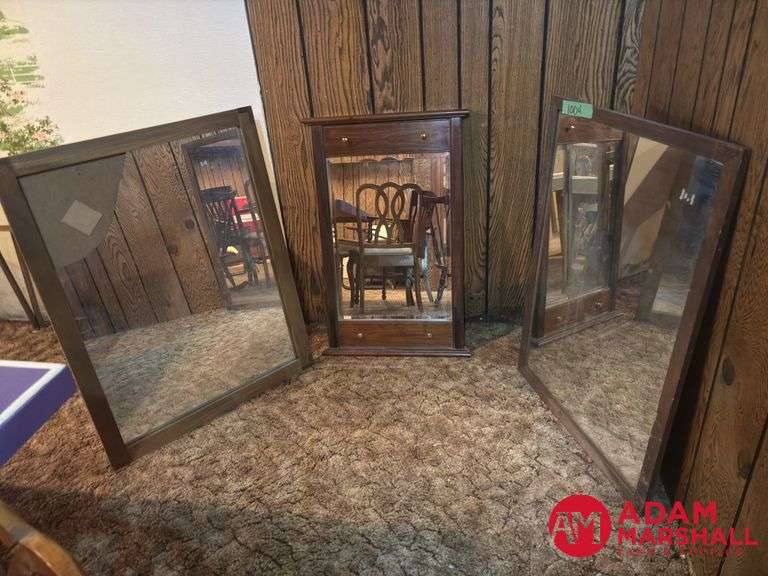 Three Large Mirrors One Broken