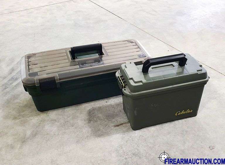 (2) Field Boxes - (1) Cabela's Field Box, 13" L X 6½" W  X 7" H & (1) MTM Shooting Range Box, 22"  L X 8" W X 4" H