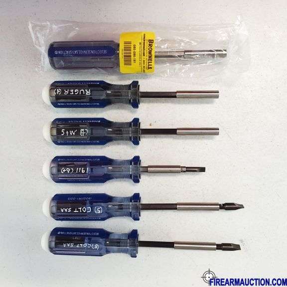 (6) Brownells Magna Tip - (5) Hollow Handle W/Bits & (1) Solid Handle ONLY