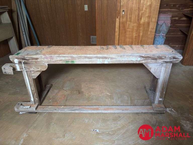 Vintage Wood Bench Measures 66 by 16 by 26