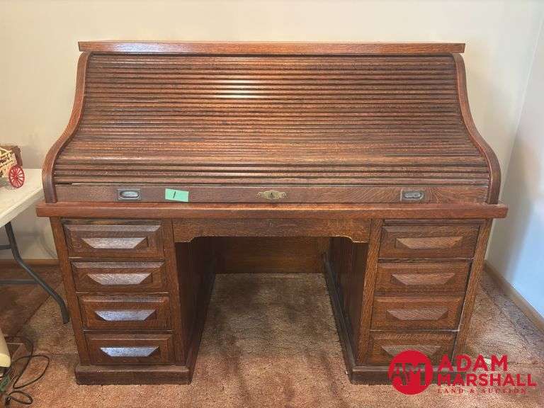 Vintage Roll Top Desk Leopold Desk Co Iowa USA