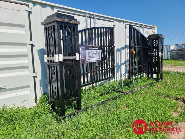 Unused 20FT Iron Gate w/ Pillars