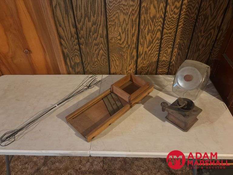 Kraut Cutter, Candy Jar, Coffee Grinder and Wiener Forks