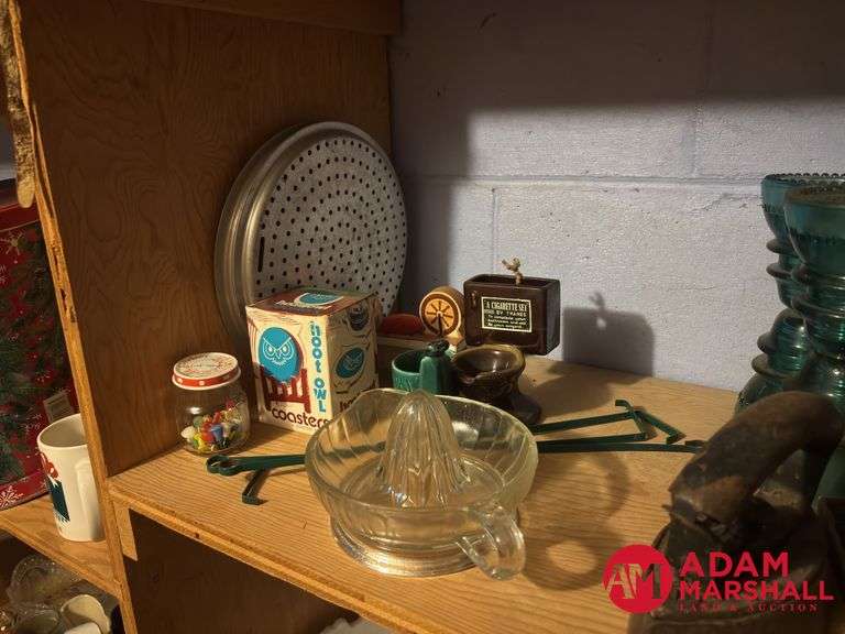 Metal Clothes Rack, Insulators, Sad Iron and other Vintage Items