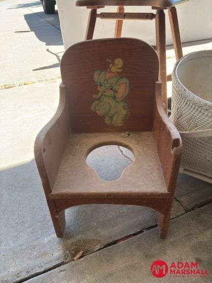 Wooden Highchair, Wooden Potty Chair & Bassinet