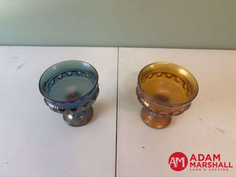 2 Carnival Glass Candy Dishes