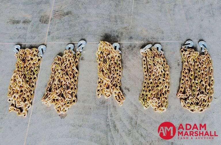 (5) Unused Greatbear 3/8" 20 Ft G70 Chains