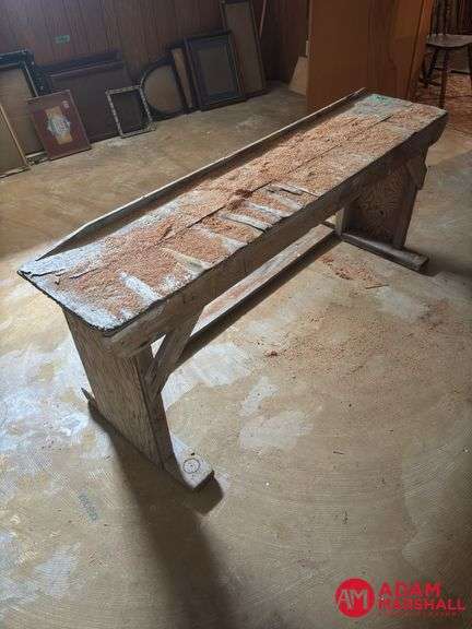 Vintage Wood Bench Measures 66 by 16 by 26