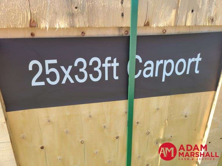 Unused Double Garage Metal Shed - 25FTx33FT