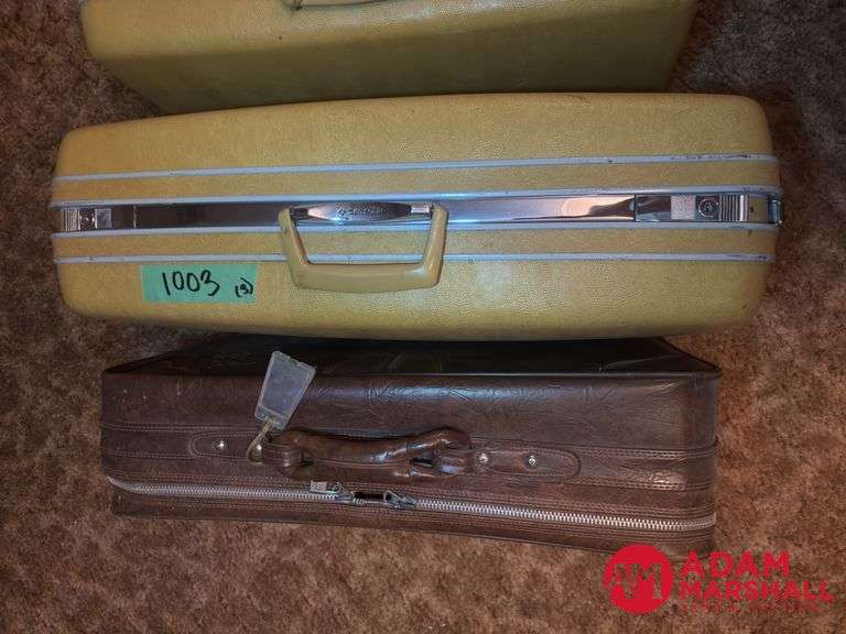 Two Hard Sided Samsonite and One Leather Suitcase
