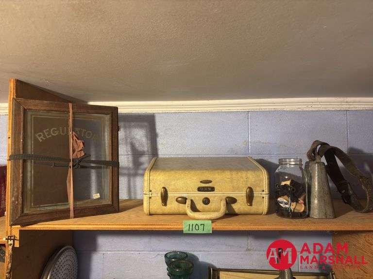 Clock Door, Suit Case, Cow Bell and Spools