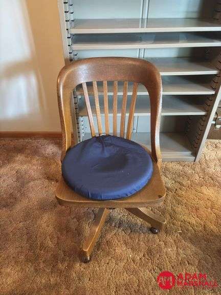 Vintage Wooden Desk Chair   Oak