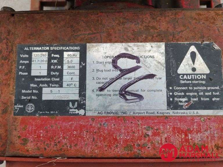 AG-Tronic  5,000 Watt  Generator