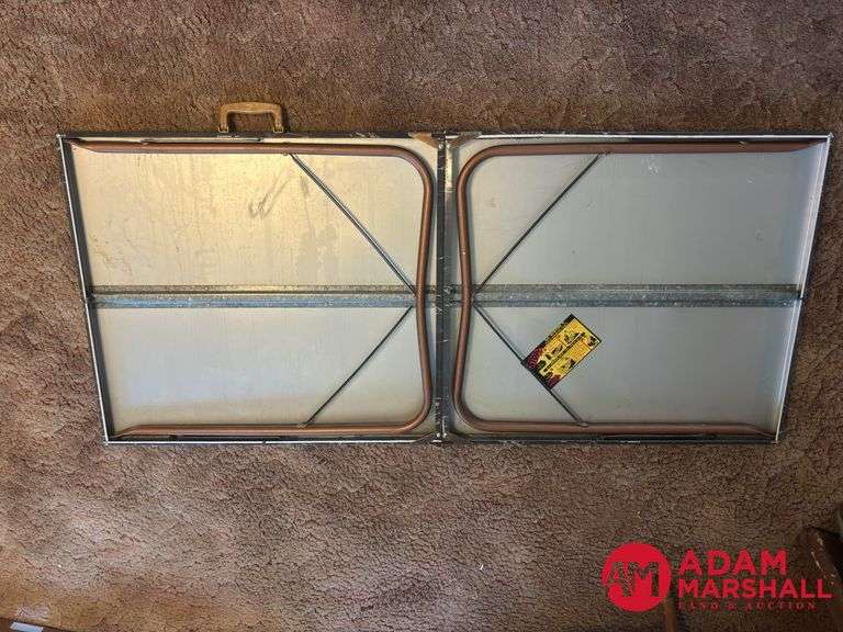 2 Card Tables , 1 Metal 5’ Table & 8 Metal Folding Chairs