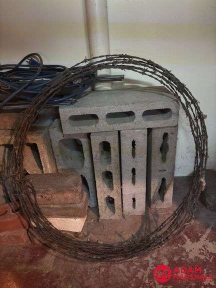 Cement Blocks, Barb Wire and Bricks