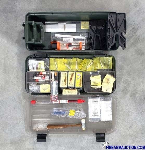 Case-Gard Shooting Range Box & Assorted Gun Cleaning Tools & Supplies