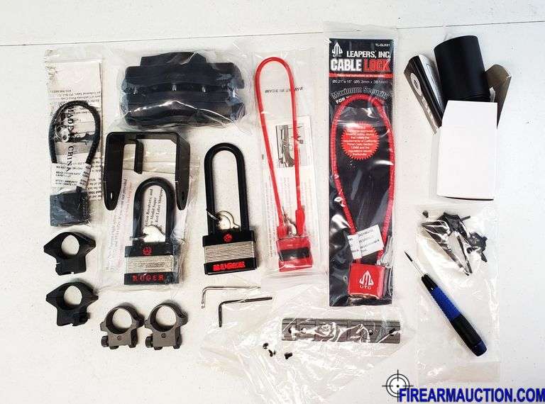 Assorted - Scope Rings, Scope Mount, Gun Locks, Etc