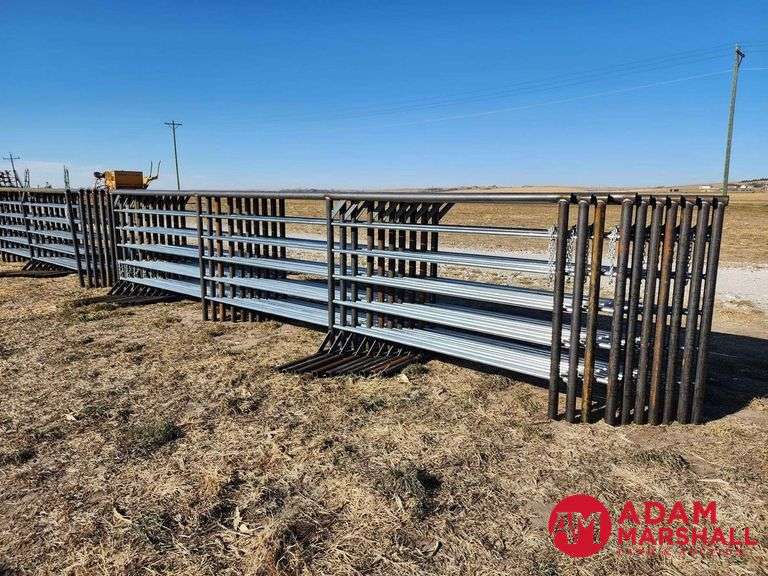New 5x20FT Freestanding Panels with Continuous Fence 2 3/8 Pipe (sold 10 x bid)