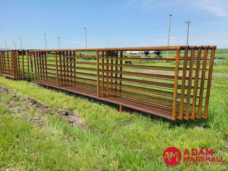 6 - 24FT. Free Standing Panels, 2 3/8 (Inside Dimension) Pipe, Sold 6 X Bid