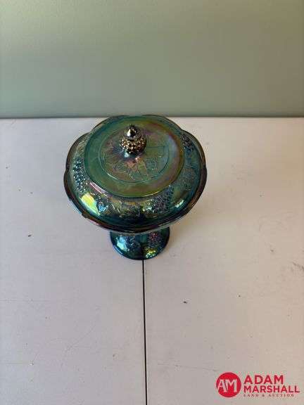 Lidded Carnival Glass Dish