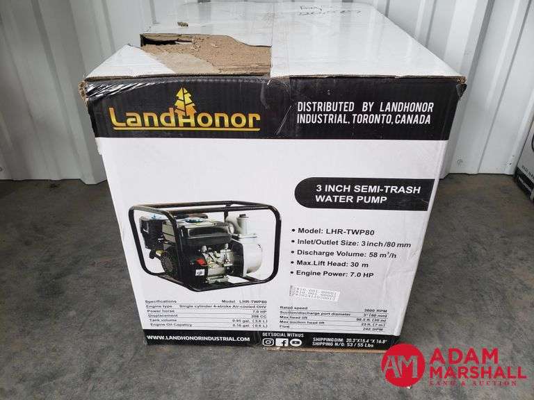 Unused Land Honor  3' Semi-Trash Water Pump