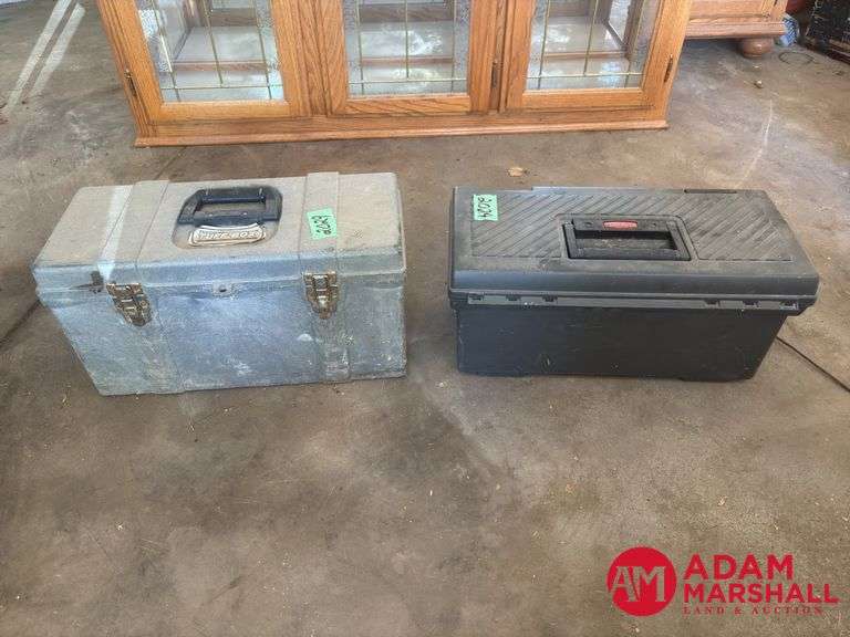 2 Plastic Tool Boxes & Contents