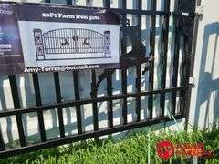 Unused 20FT Iron Gate w/ Pillars