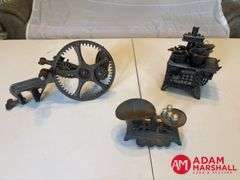 Vintage Cast Iron Balance & Scals, Vintage Cast Iron Wood Stove with Cookware, Cast Iron Vintage Apple Peeler
