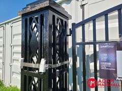 Unused 20FT Iron Gate w/ Pillars