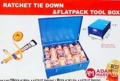 Unused Greatbear Flatpack Tool Box W/Tie Down Ratchet Straps