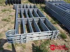 New 10x5ft. portable corral panels, easy Connect, 1 1/4", 14 Gauge Tubing, 80lbs A Panel, sold 10 x bid