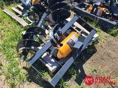 Unused Wolverine Hydraulic Auger w/ 12" & 18" Bits for Skid Steer