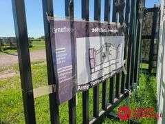 Unused 20FT Iron Gate w/ Pillars