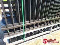 Wrought Iron Site Fence (30) Pieces w/ (31) Fence Posts, 7FTx10FT Long